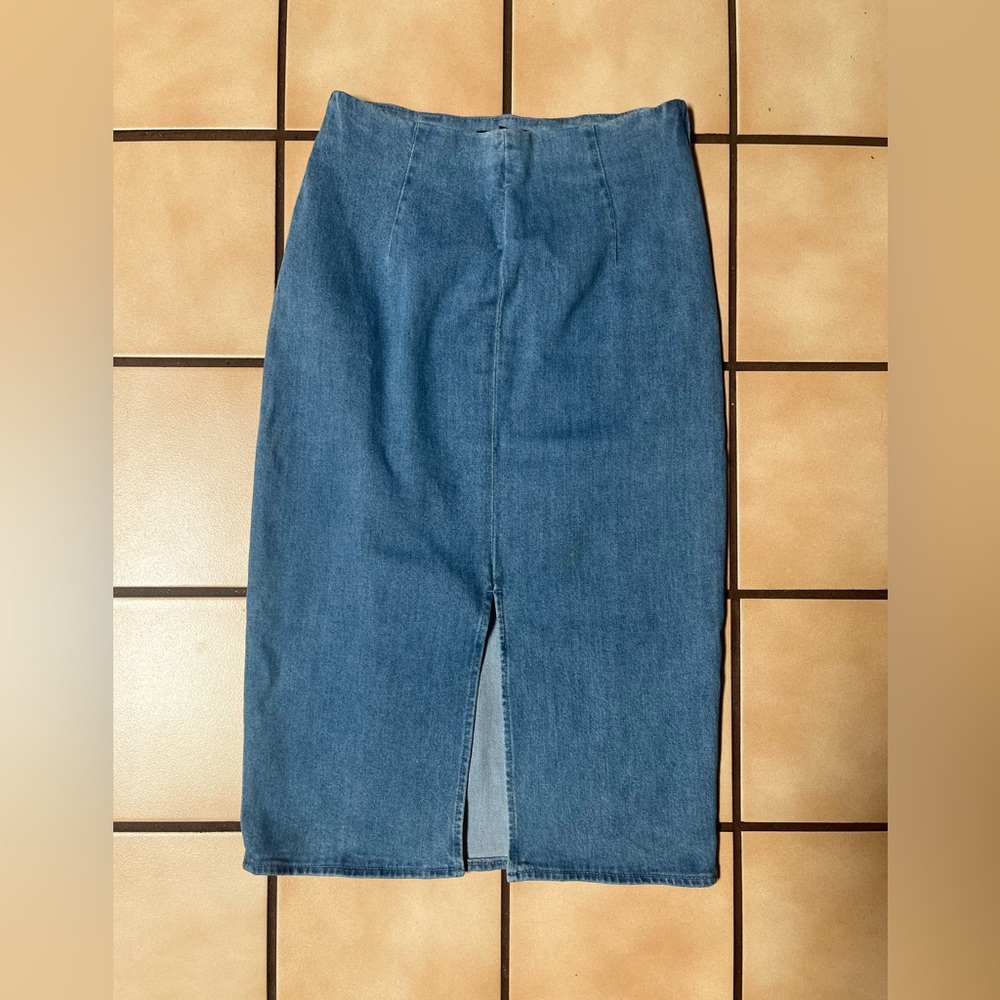 NWT Jcrew jeans pencil skirt with slit
